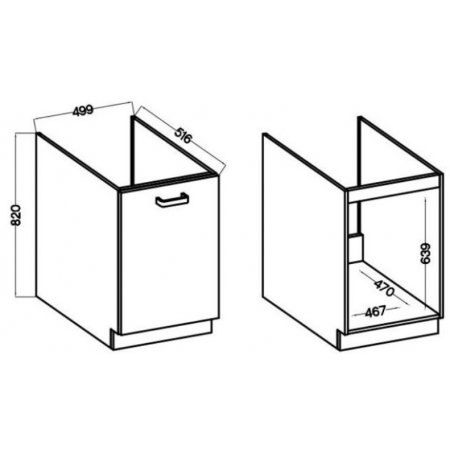 Szafka kuchenna pod zlew 50 cm kaszmir + biały CAROL 50 ZL 1F